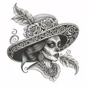 catrina mexican woman tattoo design idea