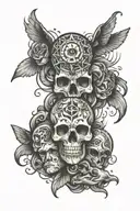 A tattoo showing multiple moods representing anxiety tattoo design idea