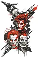 Forearm tattoo in graphic style with Vlad 3 Tepes also known as the impaler and Dracula tattoo design idea