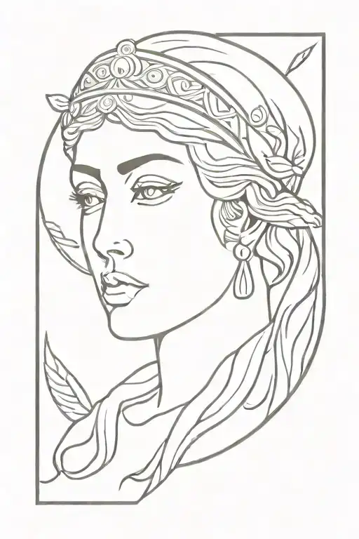 athena greek goddess tattoo design idea