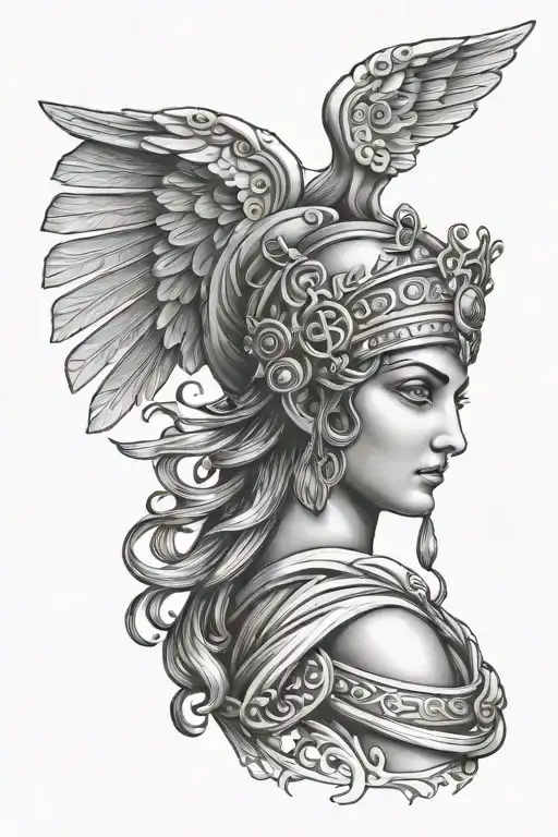 athena greek goddess tattoo design idea