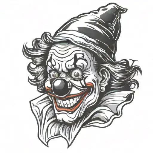 clown face tattoo design idea