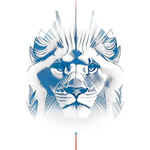 A new-school design of a futuristic train speeding through a mountainous landscape, with a playful Nittany lion conductor at the helm, combining your interests in hiking and trains tattoo design idea