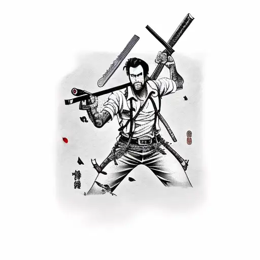 Ash Williams Evil Dead tattoo design idea