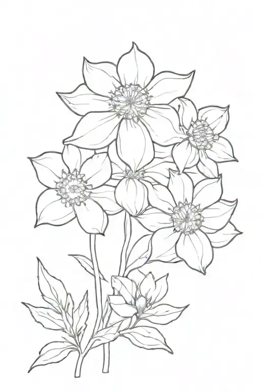 chrysanthemum violets narcissus aster flowers tattoo  tattoo design idea