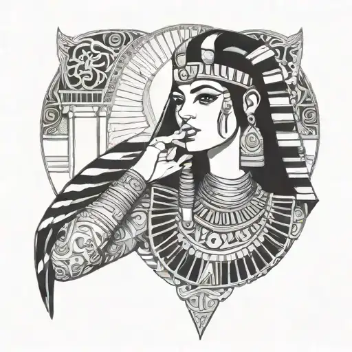 cleopatra queen of egypt tattoo design idea