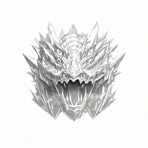 Premium Vector | Dragon monster tattoo design