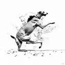 greyhound running tattoo design idea