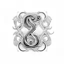 letter D and M tattoo design idea