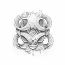 letter D and M tattoo design idea