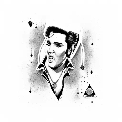 Elvis in front of Las Vegas sign tattoo design idea
