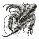 scorpion vs spider tattoo design idea