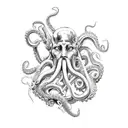 Poseidon with a octopus  tattoo design idea