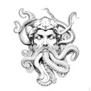 Poseidon with a octopus  tattoo design idea