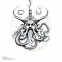 Poseidon with a octopus  tattoo design idea