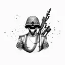 soldier with gun tattoo design idea