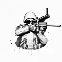 soldier with gun tattoo design idea