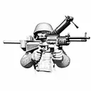 soldier with gun tattoo design idea