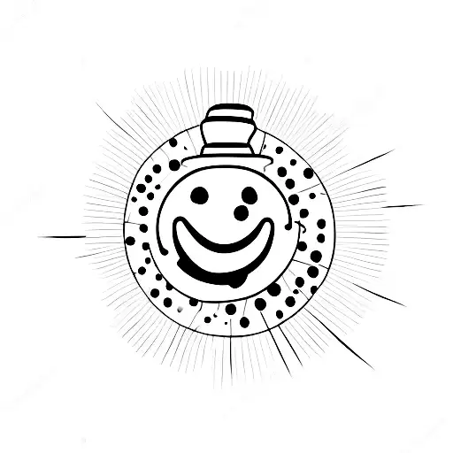 melting smiley face tattoo design idea