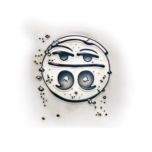 melting smiley face tattoo design idea