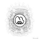 psychadelic puddling smiley face tattoo design idea