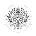 psychadelic puddling smiley face tattoo design idea