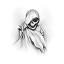 ghost with child tattoo design idea