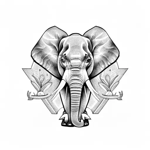 Elephant and mouse  tattoo design idea