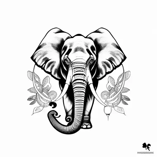Elephant and mouse  tattoo design idea