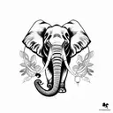 Elephant and mouse  tattoo design idea