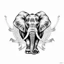 Elephant and mouse  tattoo design idea