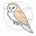 barn owl holding cristal ball tattoo design idea