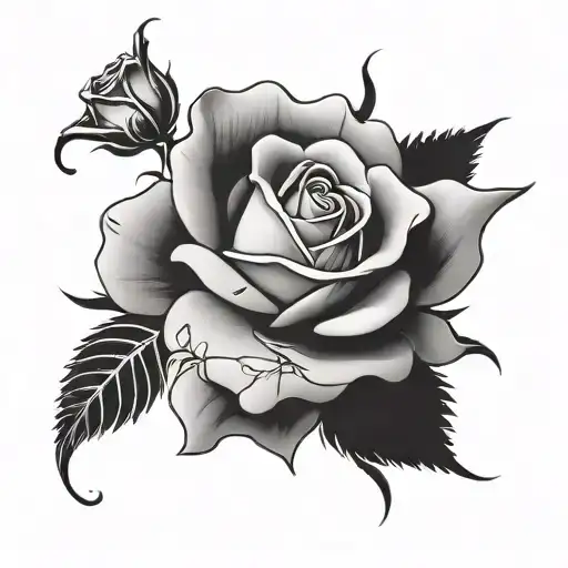 rose tattoo with Alexis  tattoo design idea