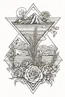 ocean, mountain, desert, wheat fields, corn fields, roses tattoo design idea