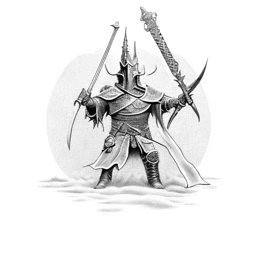 witch king with his mace tattoo design idea