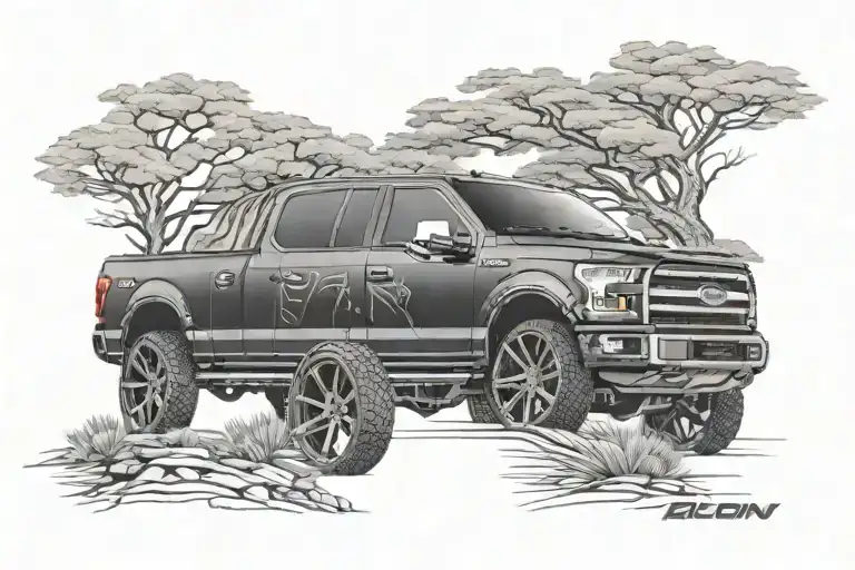 2017 ford f150 lariat with the name aiden goodwin on the top tattoo design idea