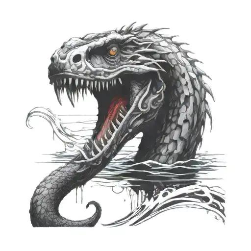 Loch Ness monster tattoo design idea