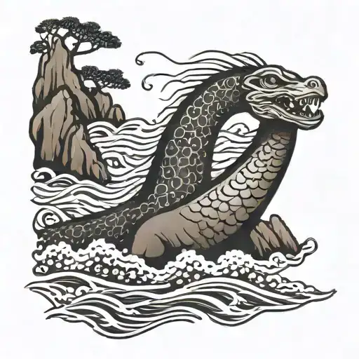 Loch Ness monster tattoo design idea
