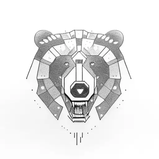 Ferocious Bear head in the shadows from the side tattoo design idea