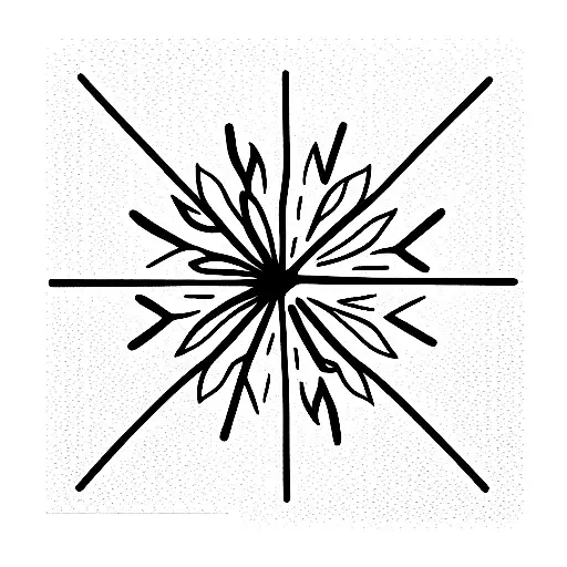flower turning into a snowflake tattoo design idea