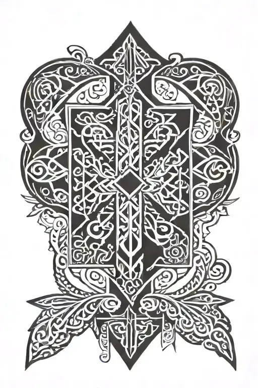 nordic runes tattoo design idea