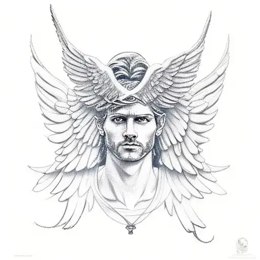 greek god with wings tattoo design idea