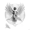 greek god with wings tattoo design idea