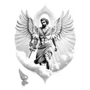 greek god with wings tattoo design idea