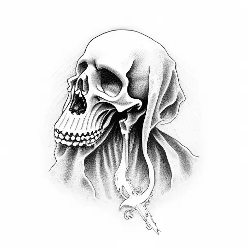 Grim Reaper Praying  tattoo design idea