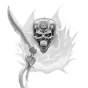 Grim Reaper Praying  tattoo design idea