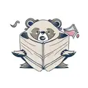 A bear napping, turning into a book, that is being read out loud and absorbed  tattoo design idea