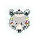 A bear napping, turning into a book, that is being read out loud and absorbed  tattoo design idea