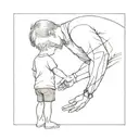 dad is bealding his child and teaching him life tattoo design idea