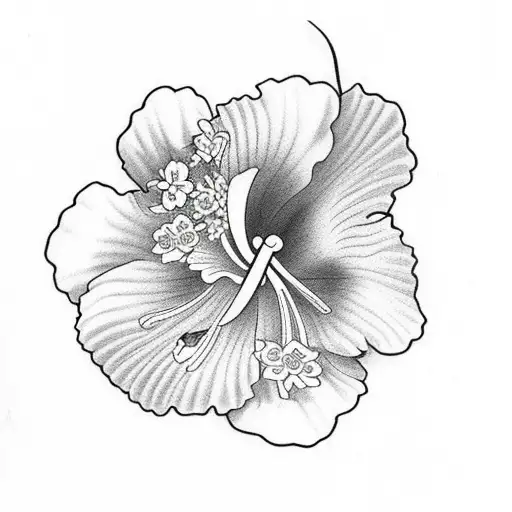 hibiscus flower drawing tattoo